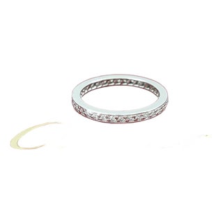 Cartier Ballerine Platinum Diamond Eternity Band, Size 7.5 For Sale