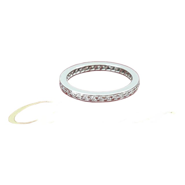 Cartier Ballerine Platinum Diamond Eternity Band, Size 7.5 For Sale