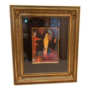 Late 20th Century Framed Marc Chagall “Daphnis Et Chloé – L’Echo” Autographed Art Print With Gilt Frame