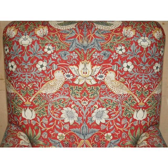 Modern Strawberry Thief Fabric Library Lounge Chair from William Morris For Sale - Image 4 of 18