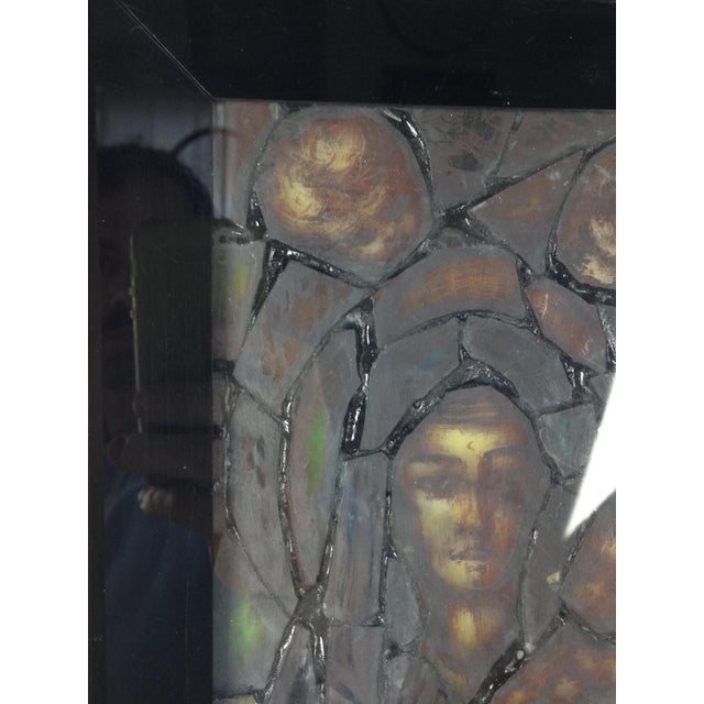 Italian Handmade Backlit Artistic Window with Madonna, Child & Angels, 1960s For Sale - Image 10 of 14