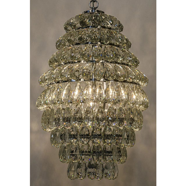 Mid-Century Modern NOIR Illumination Chandelier, Chrome Finish and Glass For Sale - Image 3 of 3