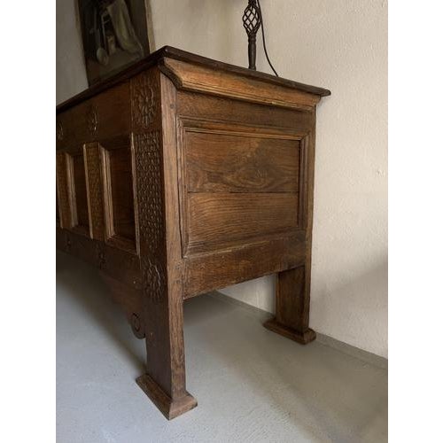 Carved Oak Chest Sideboard, 18th Century For Sale - Image 10 of 13
