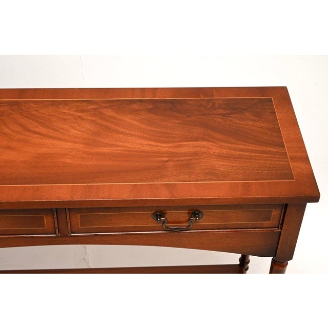 Vintage Inlaid Georgian Style Console Table, 1950 For Sale - Image 6 of 10