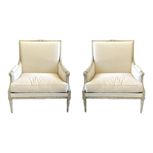 Pair of 19th Century Marquis Louis XVI Armchairs