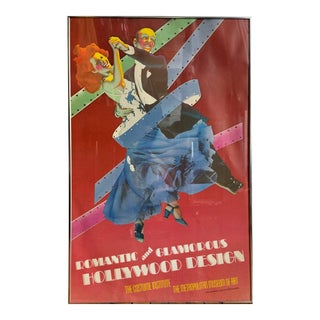 Signed 1974 Richard Bernstein "Romantic and Glamorous Hollywood Design" Met Costume Institute Poster, Framed For Sale