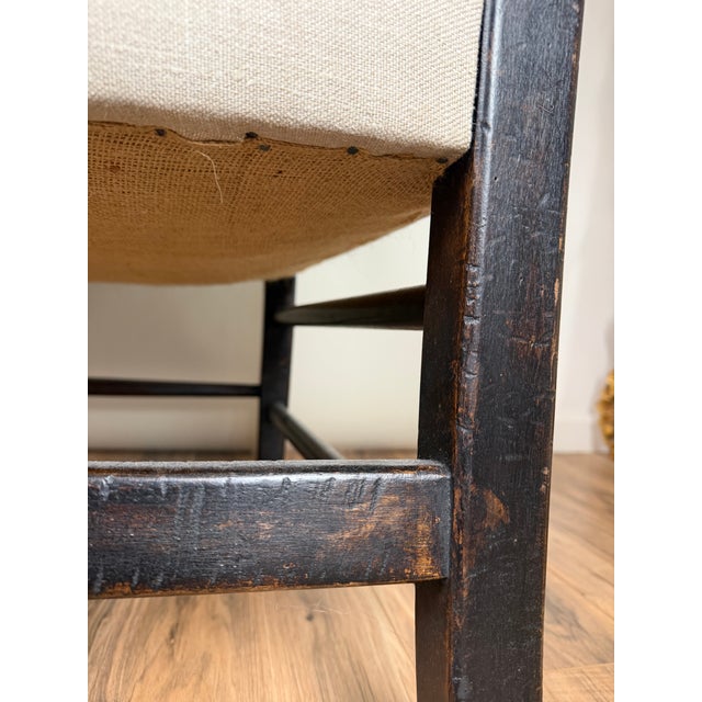 Antique English Oak Three-Seat Bench, Late 19th Century For Sale - Image 9 of 10