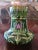 A museum quality antique moser bohemian glass vase in a rare emerald green celdon jade crystal color ( guaranteed 100...