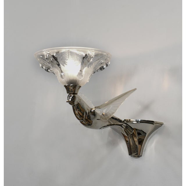 Silver French Art Deco Wall Sconces by Boris Lacroix 1930s France - A Pair For Sale - Image 8 of 14
