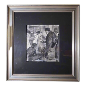 Carl Hugo Beetz, Tillie 'Kid' Herman, Placarded Street Scene Outside Boxing Arena