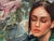 In Repose by Matt Talbert | Oil on panel of a woman sitting at a table in a green outfit For Sale - Image 4 of 5