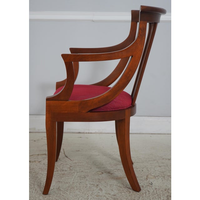 Traditional Set of 8 Stickley Cherry Regency Dining Room Chairs For Sale - Image 3 of 18
