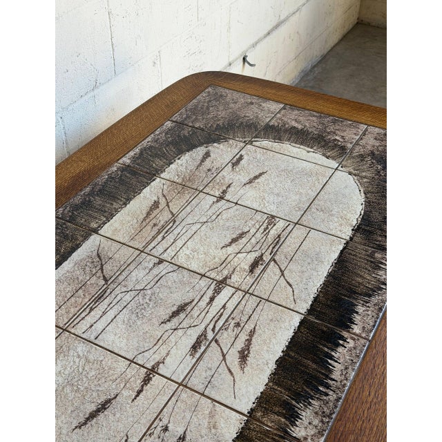 Oak Rectangular Tile-Top Coffee Table Danish Mid-Century Modern 1970s For Sale - Image 9 of 12