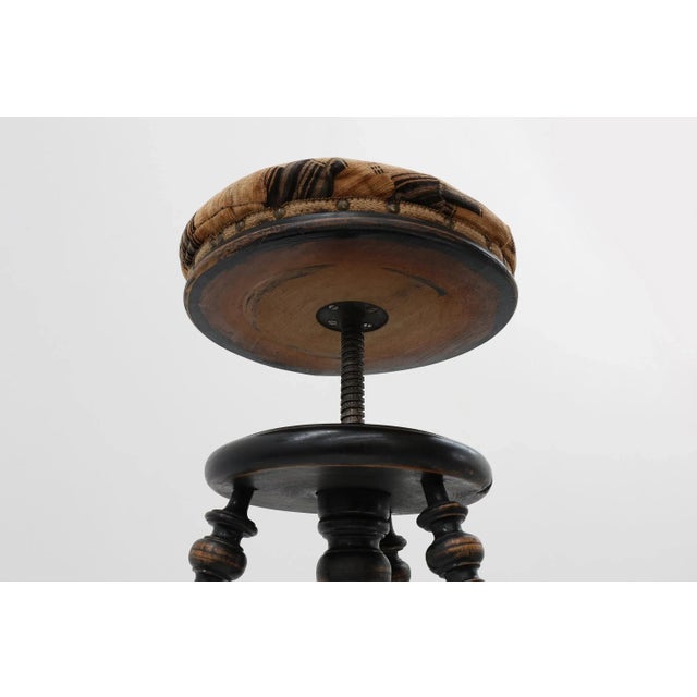 Art Deco Adjustable Piano Stool, France, 1920s For Sale - Image 4 of 12