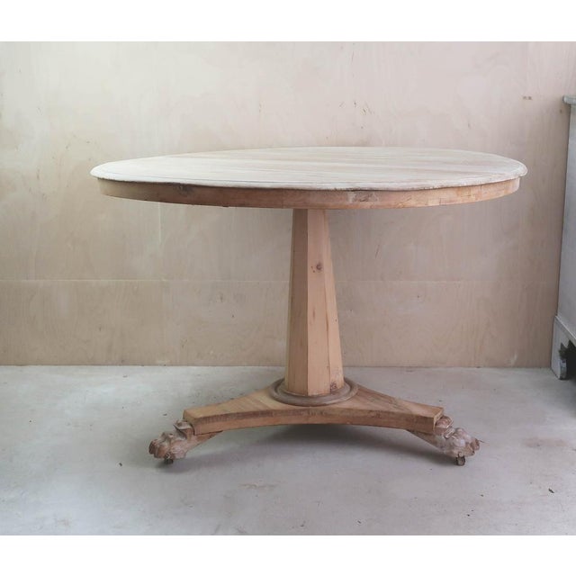 Early 19th Century Small Antique English Palladian Style Round Bleached Table, 1835 For Sale - Image 5 of 9