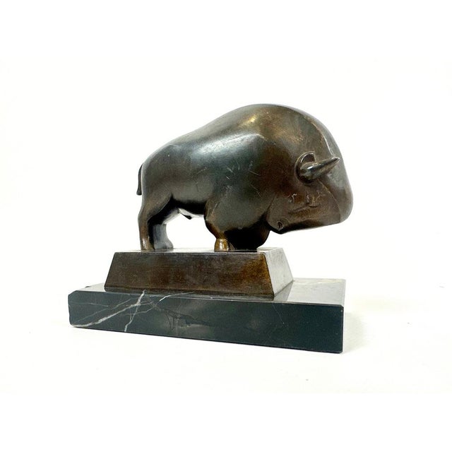 Art Deco French Bizon Figurine attributed to Pierre Blanc, 1930s, in Very Good conditions. Designed 1920 to 1949 This...