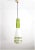 Gorgeous and long glass pendant lamp in green and white decor. The glass is held through holes with short brass rods. A...
