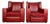 Antique Art Deco Red Club Chairs, 1930s, Set of 2 For Sale