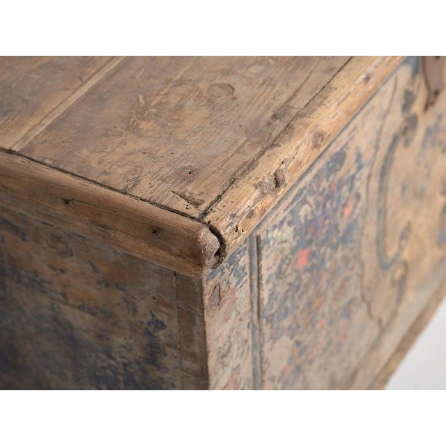 Rustic Antique Hand-Painted Wedding Chest, 1846 For Sale - Image 3 of 18