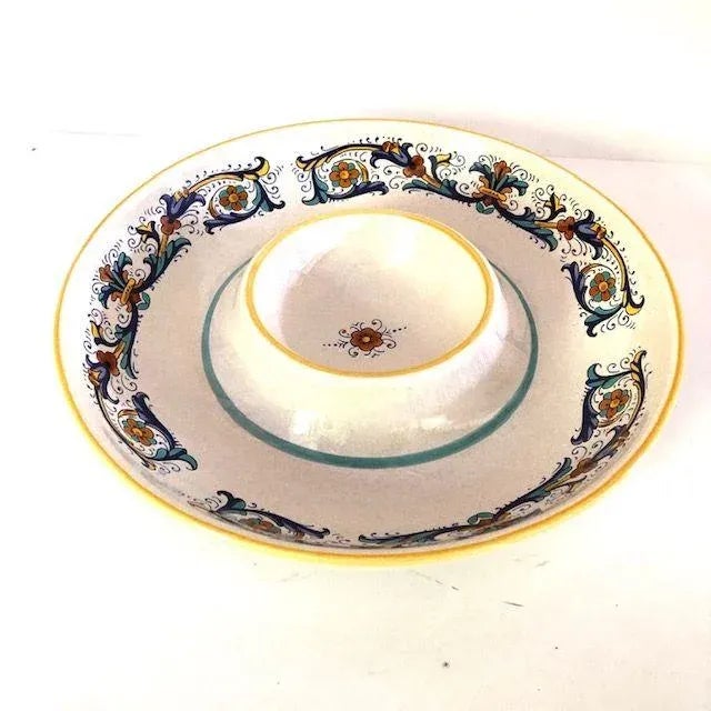 2010s Modern Deruta Ceramiche Italy Chip Dip Bowl For Sale - Image 5 of 5