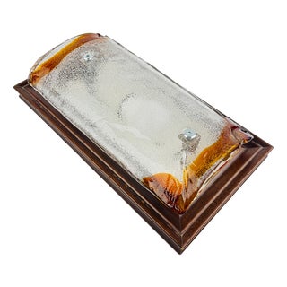 Vintage Wood Murano Wall Lamp, Italy, 1970s For Sale