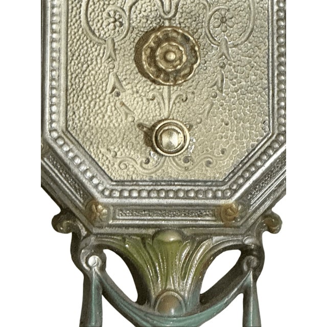 Mid 20th Century Vintage Art Deco Style Two Arm Metal Wired Wall Sconce For Sale - Image 5 of 10