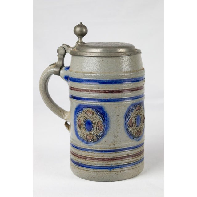Blue Antique 19th Century German Beer Mug For Sale - Image 8 of 9