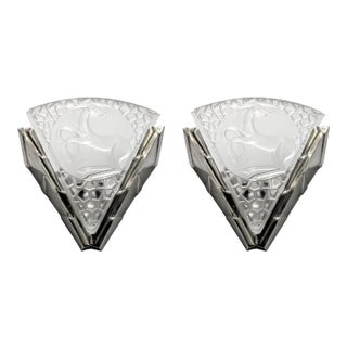 1930s French Art Deco Antelope Wall Sconces by Degue - a Pair For Sale