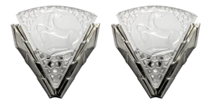 1930s French Art Deco Antelope Wall Sconces by Degue - a Pair