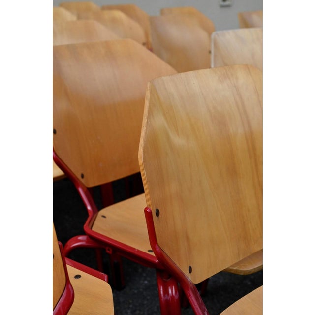 Postmodern Series 34 Rio Chairs in Red Wood from Fröscher, 1985 For Sale - Image 10 of 18
