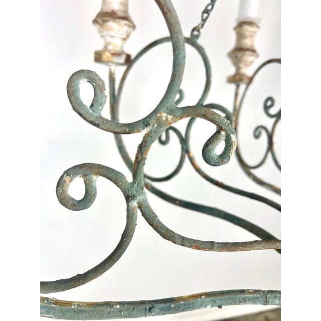 Vincente Eight Light Wood & Iron Painted Chandelier by Miamar Home For Sale - Image 10 of 12