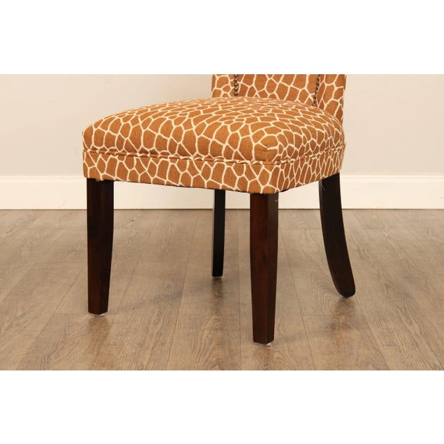 Brown Early 21st Century Transitional Style Custom Upholstered Side Chairs - A Pair For Sale - Image 8 of 13