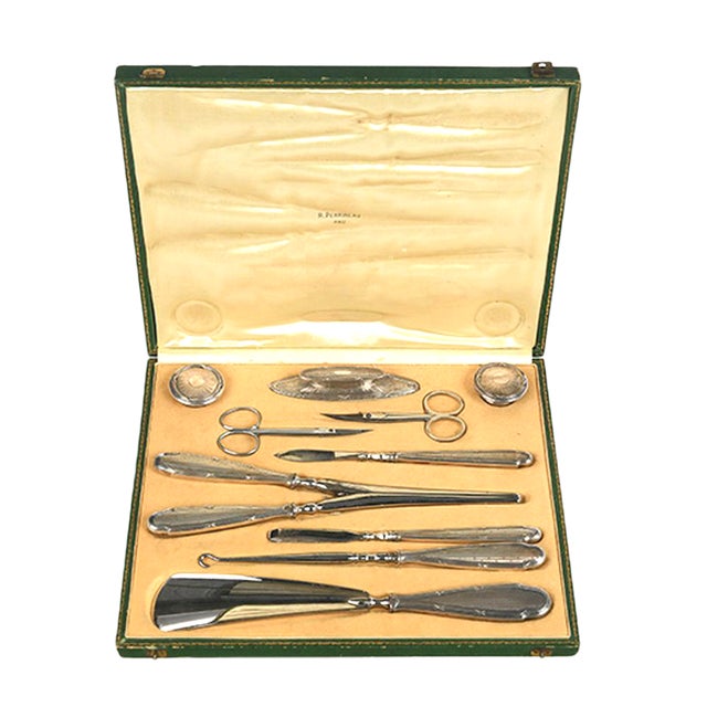 Antique Silver Toiletry Set For Sale