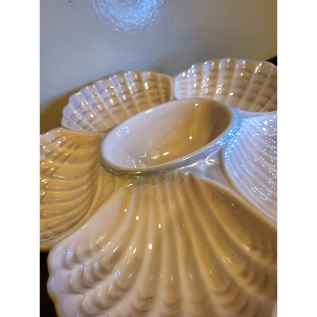 Early 19th Century Antique Porcelain Ceramica De Cuernavaca 5 Well Oyster Plate For Sale - Image 5 of 12