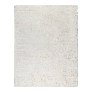 Pasargad Home Shaggy Ivory Poly & Cotton Area Rug- 4' 0" X 6' 0" For Sale