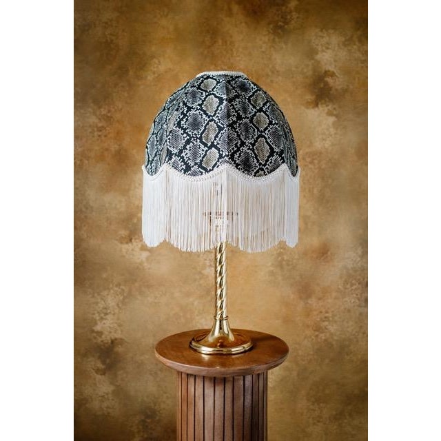 The Bianca Snakeskin Fringed Lampshade - Small For Sale - Image 4 of 7