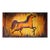 Vintage Mid-Century Handwoven Wool Tapestry, Galloping Horse Design, Yellow & Brown, 38” X 68” For Sale