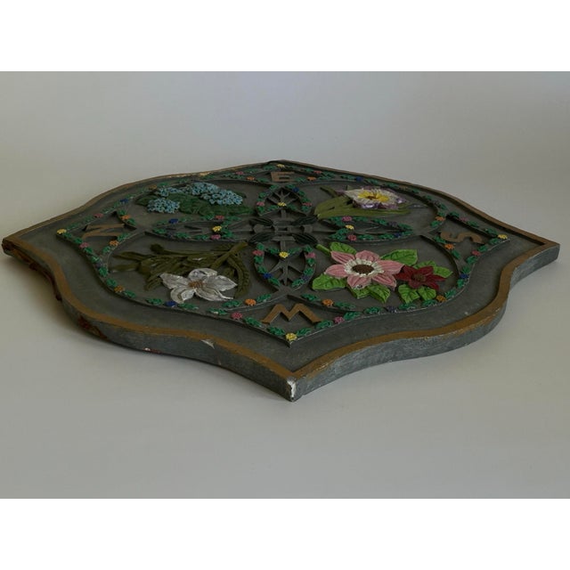 Vintage Gothic Revival Floral Quatrefoil Wall Plaque For Sale - Image 9 of 12