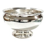 1950s Lehman Brothers Silver on Copper Pedestal Bowl - Mid-Century Modern Champagne or Punch Bowl Centerpiece For Sale