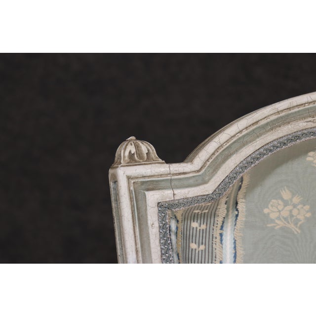Pair of Antique Louis XVI Style Paint Decorated Arm Chairs by Maison Jansen For Sale - Image 13 of 17