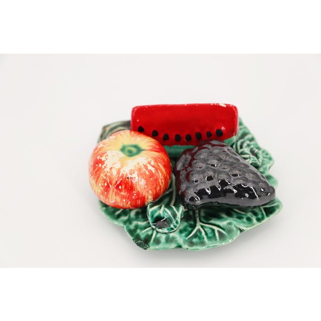 Trompe l'Oeil Vine Leaf With Fruits, Portuguese, 1900s For Sale - Image 15 of 16