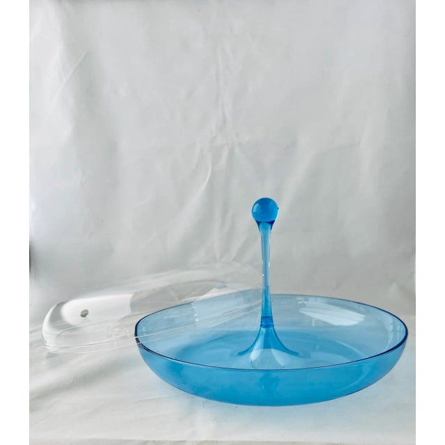 Mid-Century Modern Vintage “Blobism” Covered Acrylic Snack Tray For Sale - Image 3 of 7