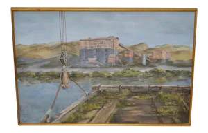 Hutchinson Co. Quarry Original Oil Painting c.1960