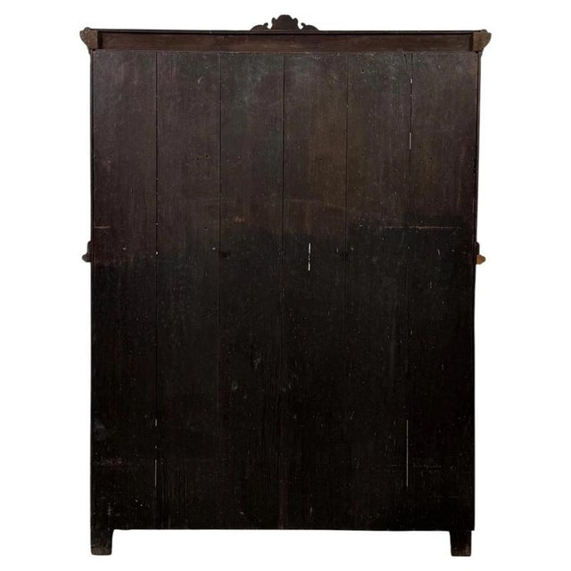 Brown 19th Century Antique Victorian Carved Oak Cupboard For Sale - Image 8 of 11