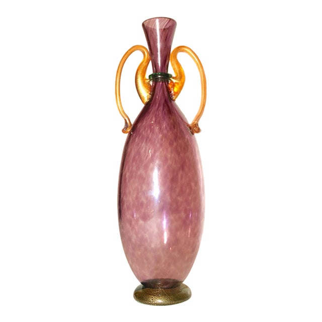 Original Hand Blown Michael J. Schunke Signed Nine Iron Studios Art Glass Vase For Sale