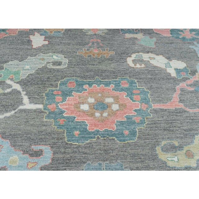 Turkish Oushak Square Rug 11'10" x 12'7" #20319 For Sale - Image 4 of 8
