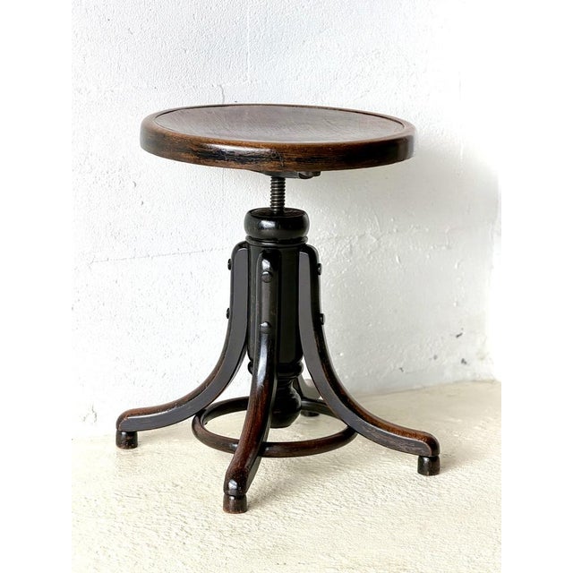 Bentwood Swivel Stool from Fischel, 1930s For Sale - Image 16 of 18