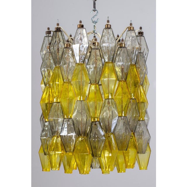 1980s Yellow and Clear Poliedri Chandelier by Carlo Scarpa for Venini, 1980s For Sale - Image 5 of 17