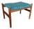 Mid-Century Modern Danish Teak Stool with Blue Upholstered Seat, 1960s For Sale