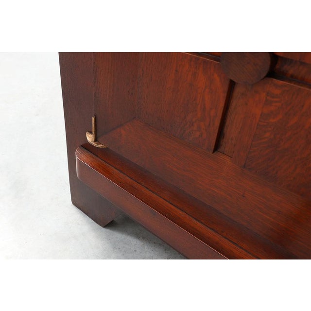 Art Deco Carved Geometric Sideboard in Oak by Charles Dudouyt, 1940 For Sale - Image 17 of 18